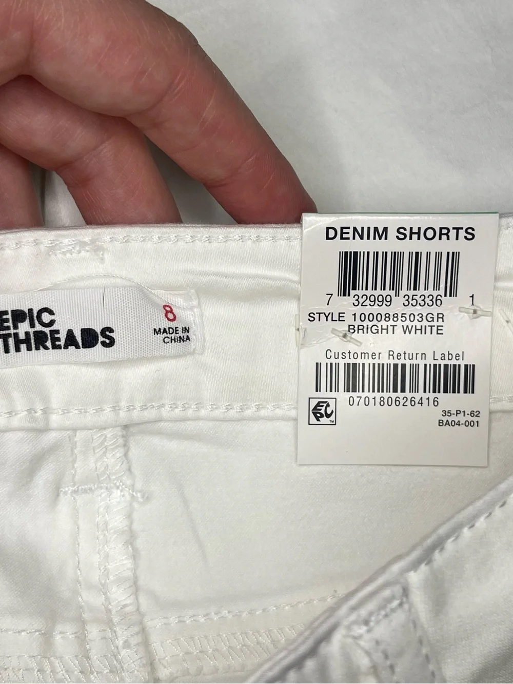 Epic Threads White Cropped Denim Bermuda Shorts